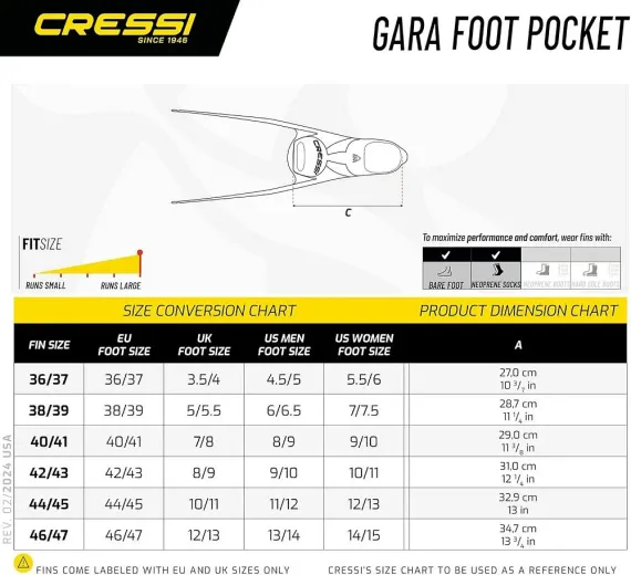 Ласты Cressi Gara Turbo flex fins black