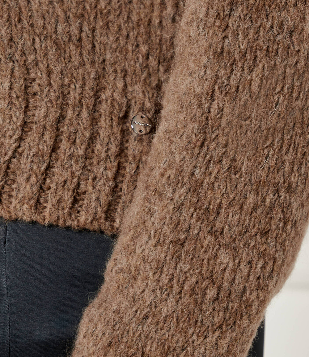 Хлопковый свитер Marc Cain - коричневый(XC 41.61 M07)