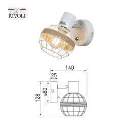 Светильник настенно-потолочный спот Rivoli   7034-701 1 x E14 40 Вт поворотный с выключателем