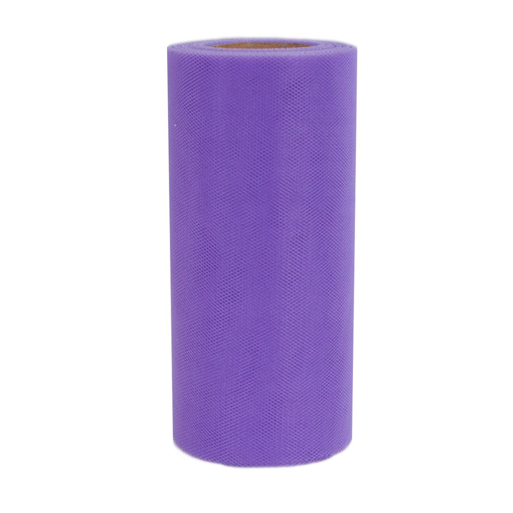 Лента (15 см*22,86 м) Фатин, Фиолетовый, 1 шт.