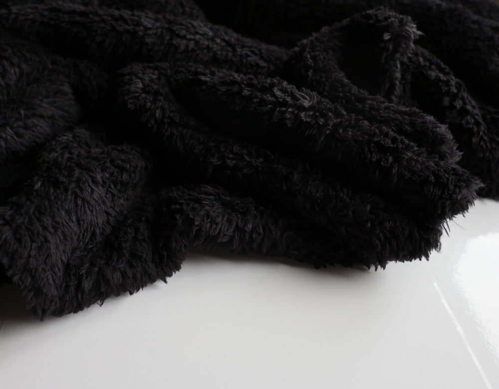 ЧЕРНЫЙ - Флис ГУСТОЙ с двусторонним ворсом (КРВ619 Олеся) УЦЕНКА!