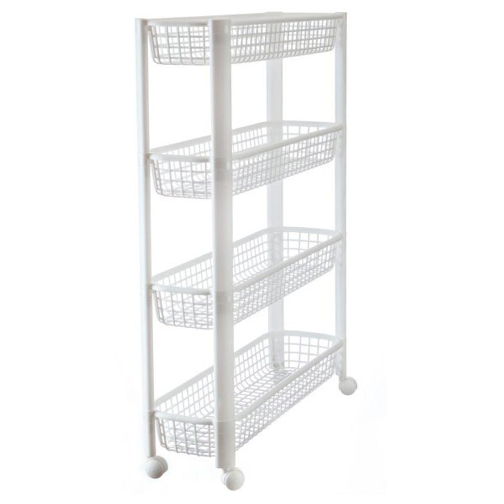 Полка узкая на колёсах (4 секции)