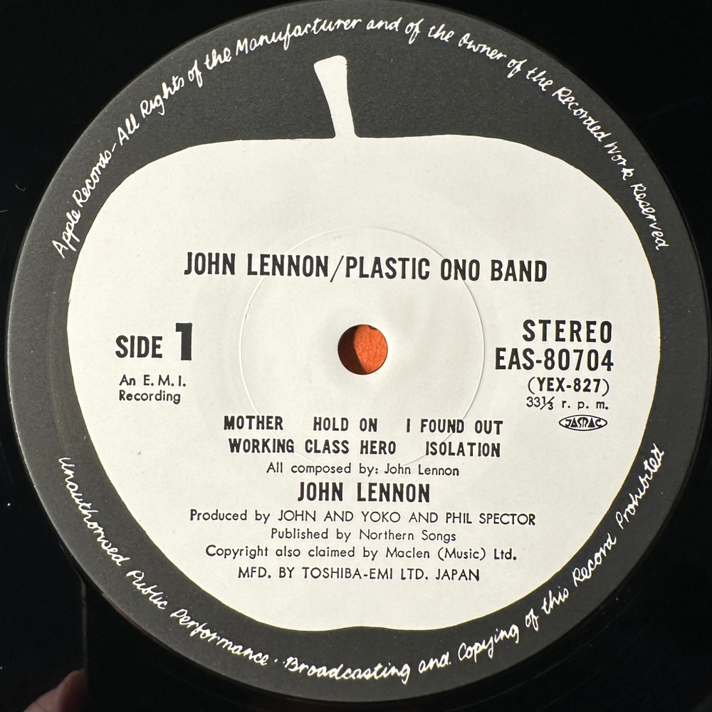 John Lennon ‎– Plastic Ono Band (Япония 1977г.)