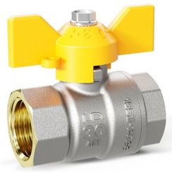 Кран шаровой латунный LD Pride 47.25.В-В.Б GAS Ду25 Ру40 (бабочка)