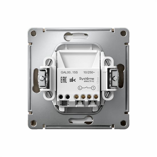 Выключатель кнопочный 1-кл. ArtGallery быстрозажим. клем. механизм шампань SE GAL000515S