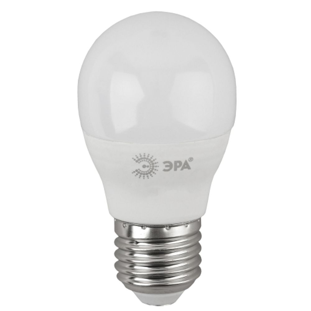 Лампа светодиодная ЭРА STD LED P45-7W-860-E27 7Вт шар холодный дневной свет Е27 | Лампы cветодиодные Шар (G/P)