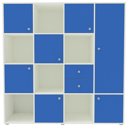 Стеллаж КарИВи Джери 2 Белый  Светло-синий, голубой