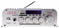 Усилитель звука Kentiger HY803 2х20Вт (Bluetooth, FM-радио) (блок питания приобретается отдельно)