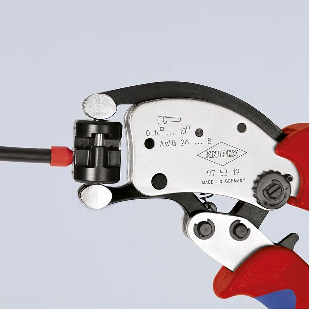 Twistor T Пресс-клещи для контактных гильз DIN 46228 1+4, обжим: трапециевидный, поворот 360°, 0.14-