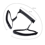 Черные кожаные стропы для фиксации 145см ToyFa Anonymo 310703