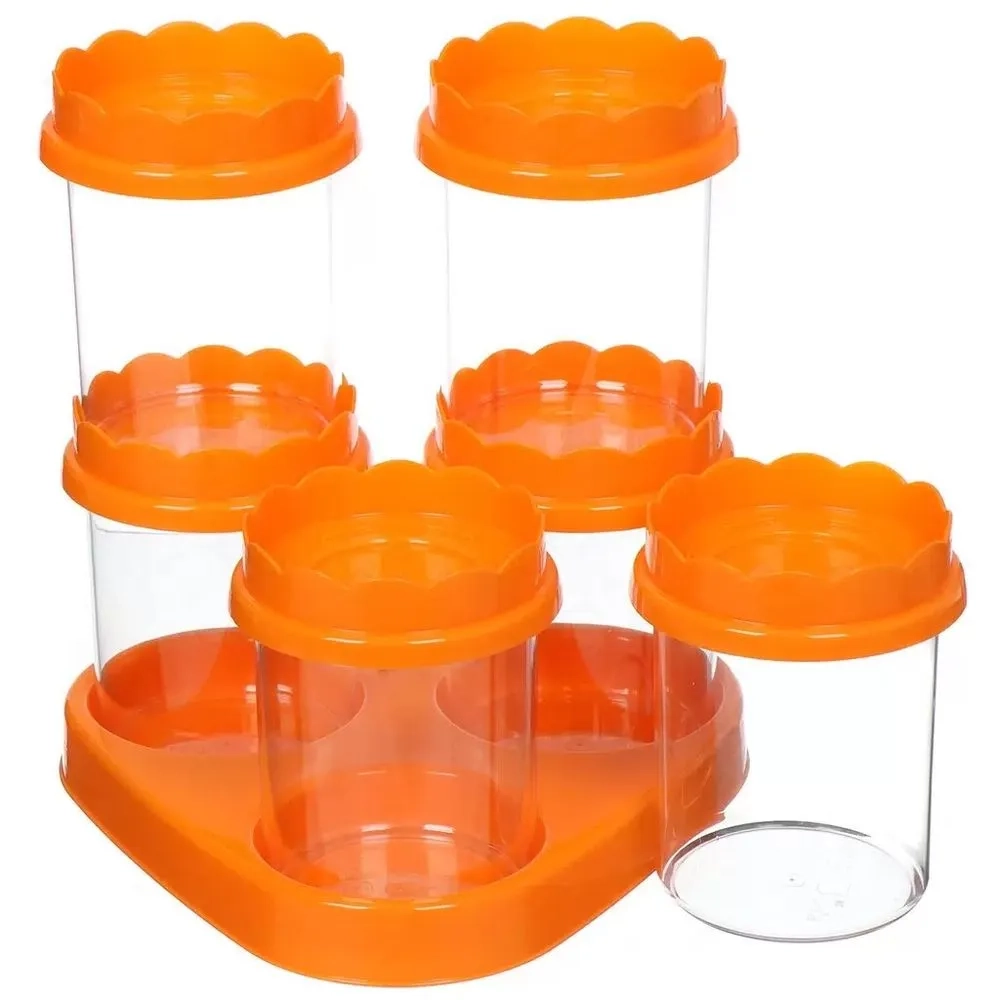 Набор ёмкостей Джаз 0,5л на подставке (оранж)