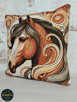 Декоративный гобеленовый чехол для интерьерной подушки Год лошади 38*38