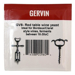 Винные дрожжи Gervin "Red Table Wine GV8", 5 г