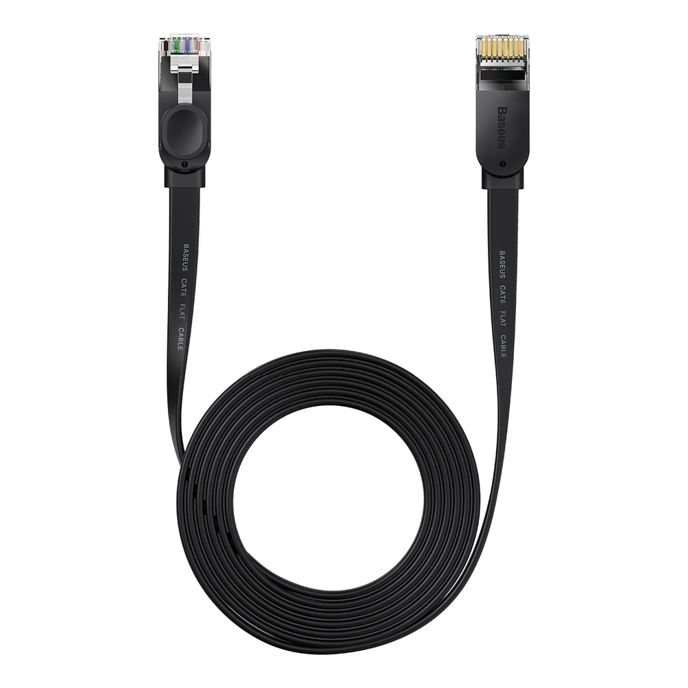 LAN кабель Baseus High Speed Six Types of RJ45 Gigabit Network Cable (Flat) - Black 5m