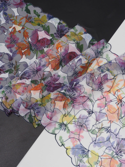 Вышивка на сетке мультиколор неэластичная ширина 25 см