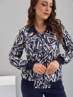 Костюм с брюками КБ-184/синий-треугольникиабстракция