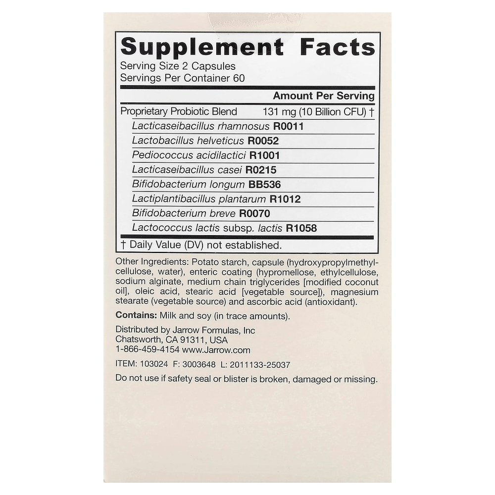 Jarrow Formulas, Jarro-Dophilus® EPS, пробиотики, 120 растительных капсул (5 млрд в 1 капсуле)