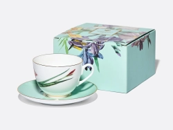 Чашка с блюдцем L’Art des Fleurs (Искусство цветов) в подарочной упаковке, форма Весенняя 2, рисунок Тигровый ирис, арт 81.33404.00.1