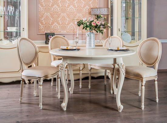 Стол обеденный МОНА ЛИЗА круглый крем