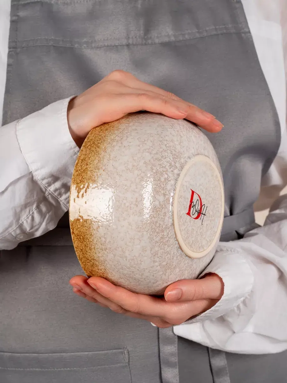 Тарелки 6 салатников глубокие для супа охра фарфор 16 см