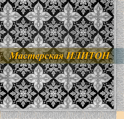 пелена шелк черная с серебром. На заказ любой рисунок и размер. Размер 140 на 140 см.