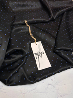 Вискоза подкладочная с узором (100%вискоза, Черный фон/фиолетово-синий мелкий горох, 137, 75 гр/м2)