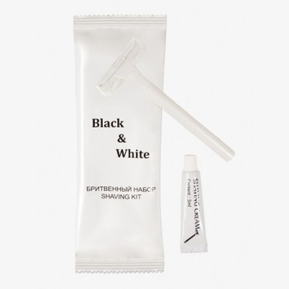 Бритвенный набор "Black &amp; White" (станок+крем для бритья в тюбик) флоупак/120шт 2108