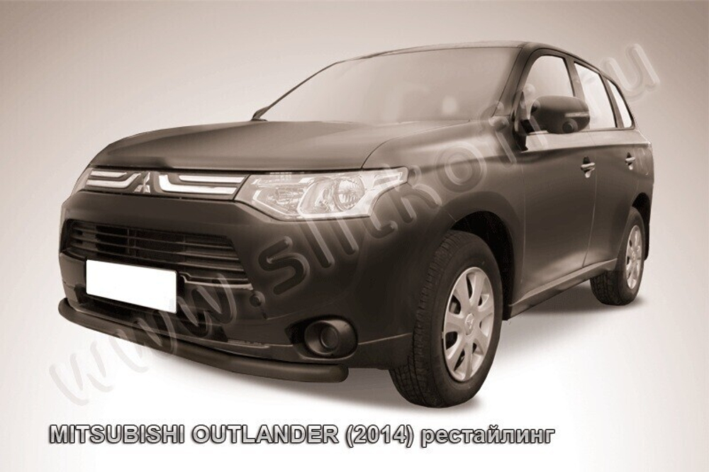 Защита переднего бампера Mitsubishi Outlander (2014-2015) d57 черная