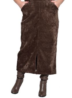 Юбка-миди из микровельвета Эбигейл