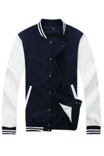 Бомбер темно-синий с белым фото грудь