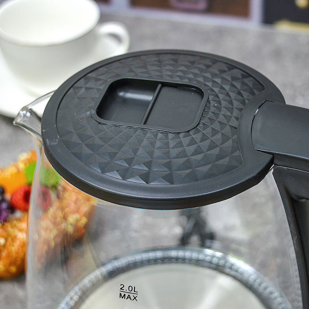 Чайник электрический 2л "Lykas", стекло с подсветкой, L-0605