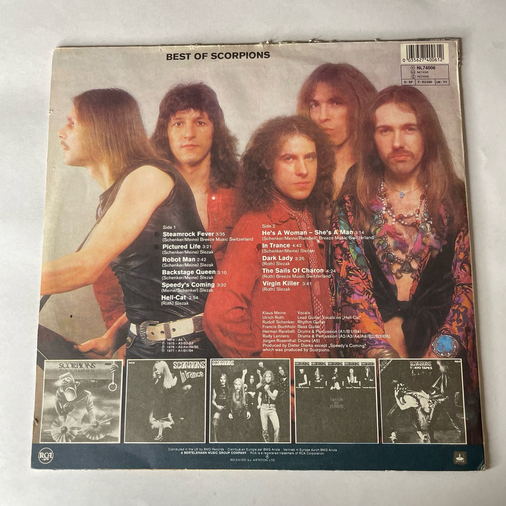 Винтажная виниловая пластинка LP Scorpions Best Of Scorpions (СССР 1991)