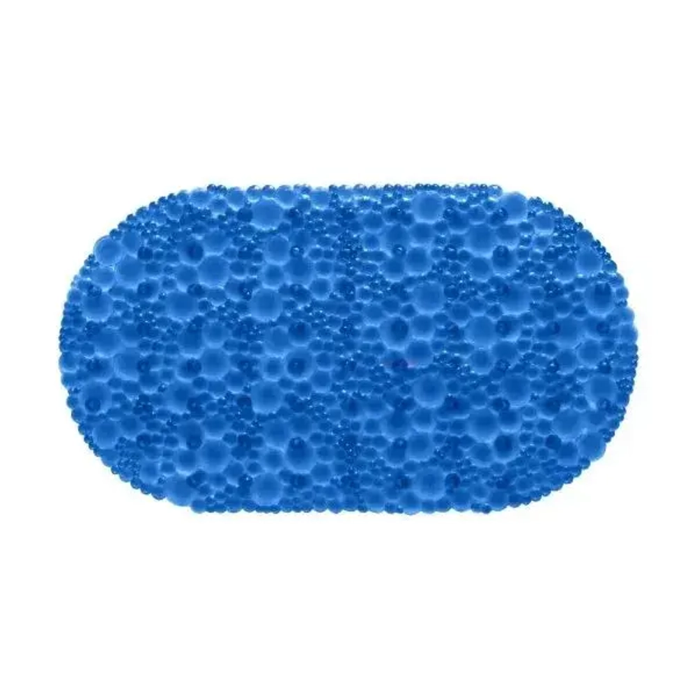 Коврик противоскользящий в ванную Линза 67см, синий