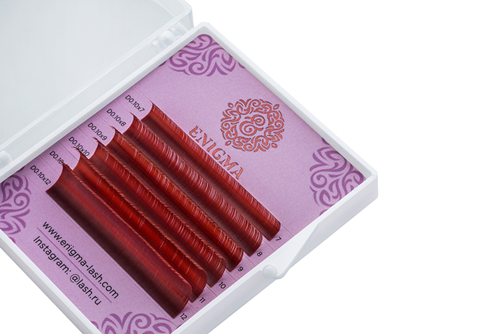 Красные (бордовые) Bordeaux ресницы Enigma MIX - 6 линий