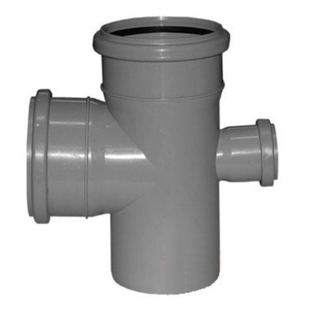 Крестовина ПП (полипропилен) для канализации (полипропилен) для канализации прямая 90гр. Дн 110-110-50, с уплотнительным кольцом
