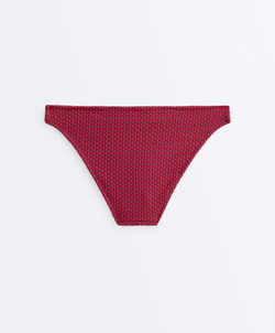 OYSHO Классические трусики-бикини с геометрическим жаккардовым узором, цвет фуксии