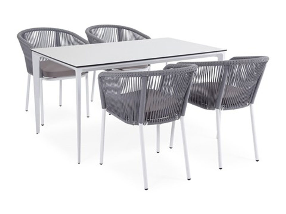 Комплект мебели Малага (MAL-CM4T1-5-SET H-gray) светло-серый