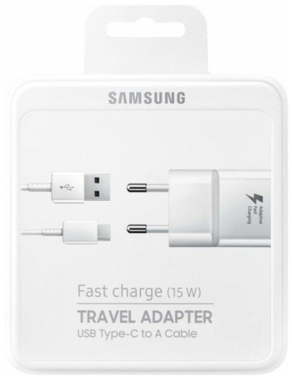 СЗУ Samsung EP-TA20 USB Type-C с функцией быстрой зарядки 15Вт, белый (EP-TA20EWECGRU)
