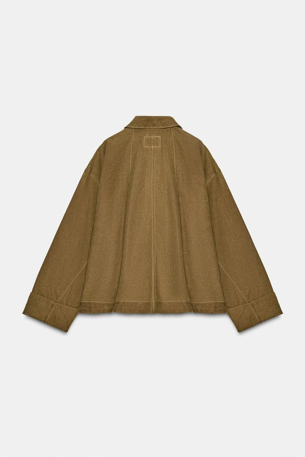 ZARA КУРТКА-НАКИДКА ИЗ ВОЩЕНОЙ ТКАНИ, ОХРА