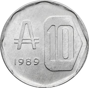 10 аустралей 1989 Аргентина