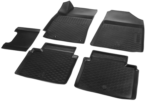 Коврики в салон автомобиля Rival для Kia Cerato IV поколение седан 2018-2021 2021-н.в., полиуретан, 5 частей, 12802004