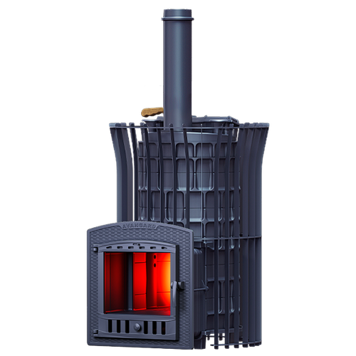 Печь для бани Авангард ЗК 40 (П2) Ураган в сетке Тюльпан