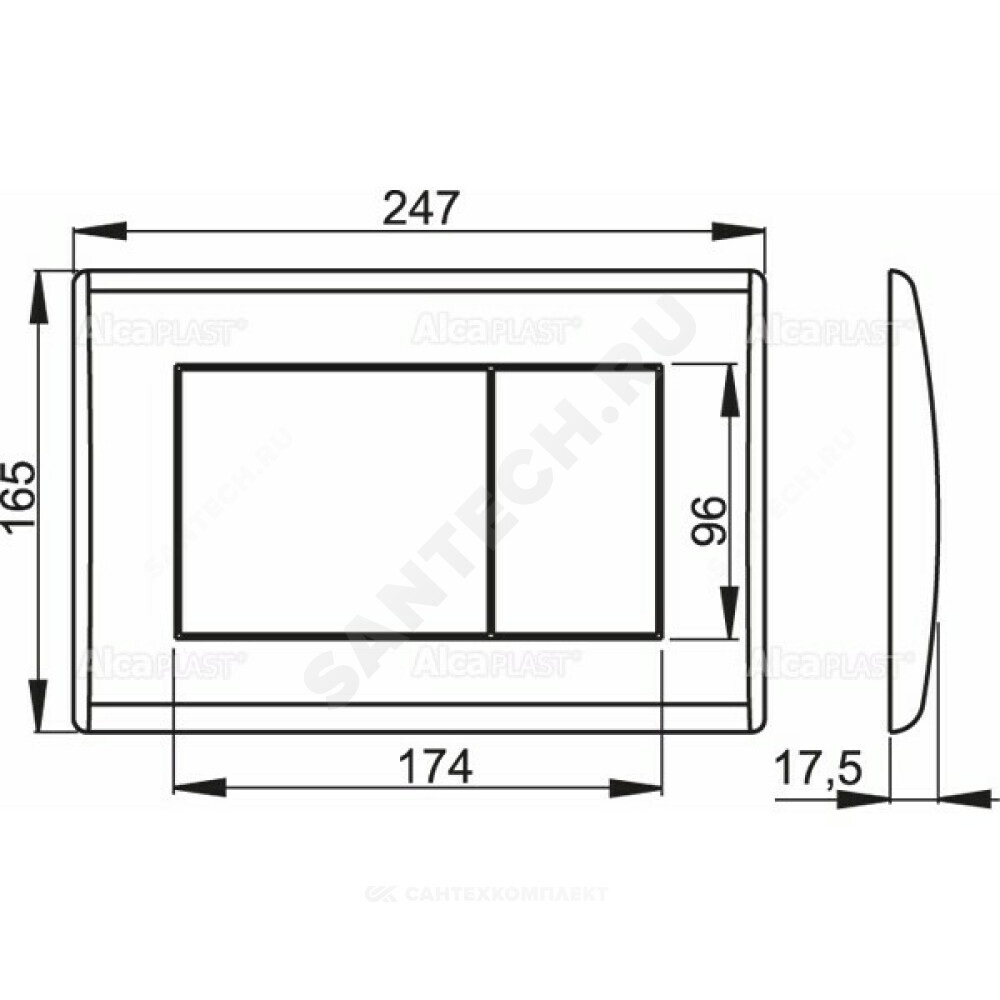 Кнопка для инсталляции хром матовая Alca Plast M272