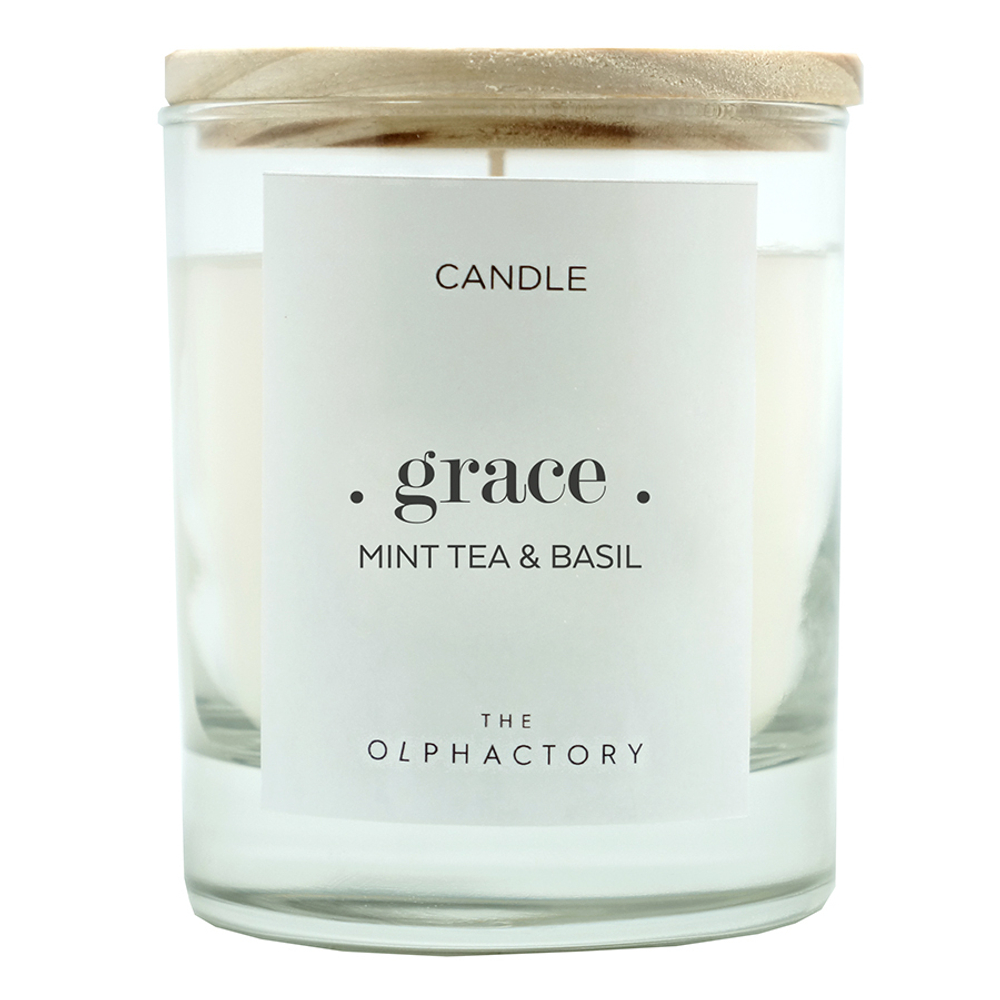 Свеча ароматическая the olphactory, grace, mint tea&basil, 40 ч