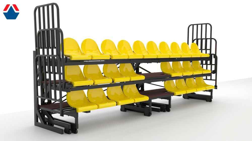 Трибуна телескопическая 3-х рядная на 26 мест