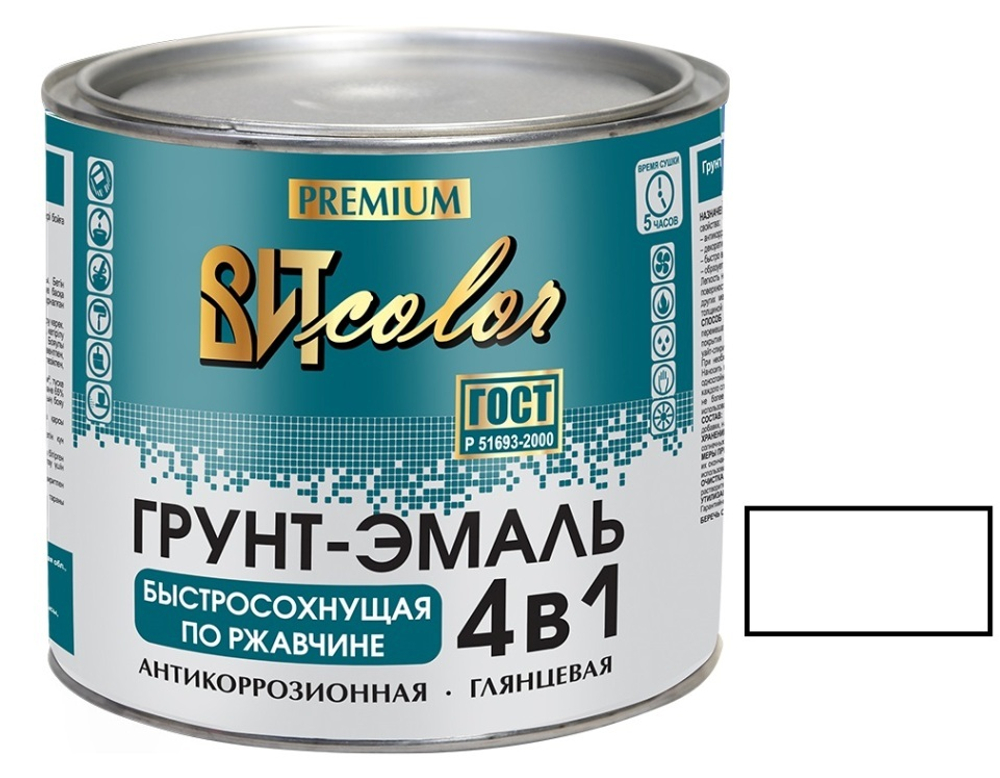 Грунт-эмаль по ржав.4*1 черная ВИТ color 4 кг