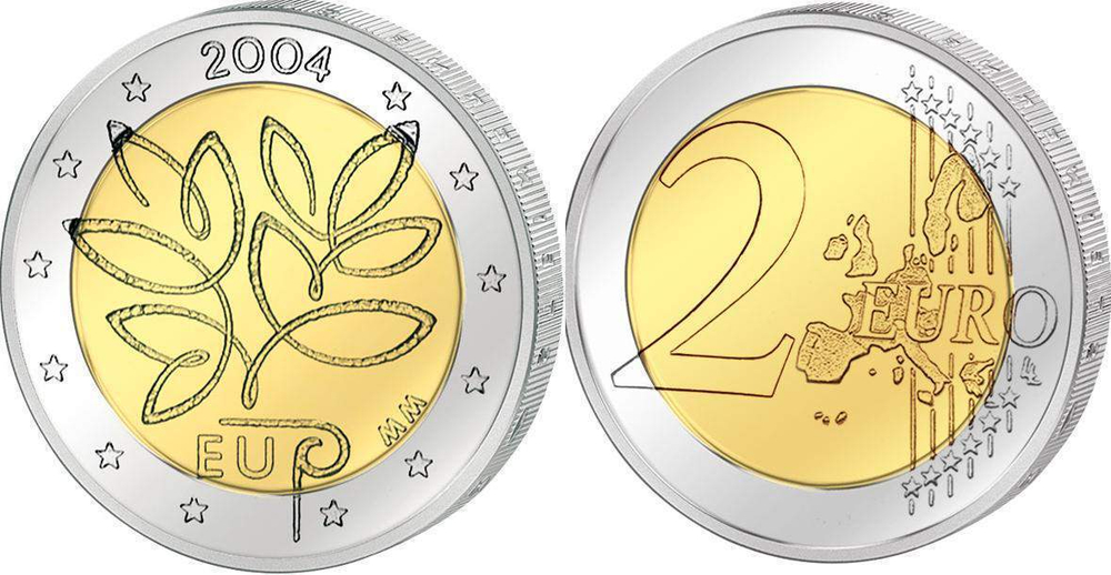 2 евро Финляндия Расширение ЕС  2004