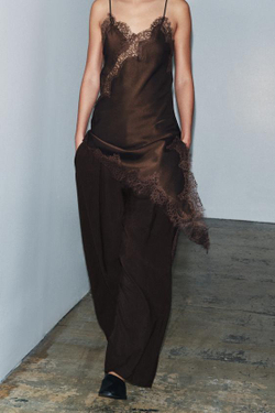 ZARA БРЮКИ-МОРКОВКИ С ПРЯЖКОЙ — ZW COLLECTION, ШОКОЛАДНЫЙ