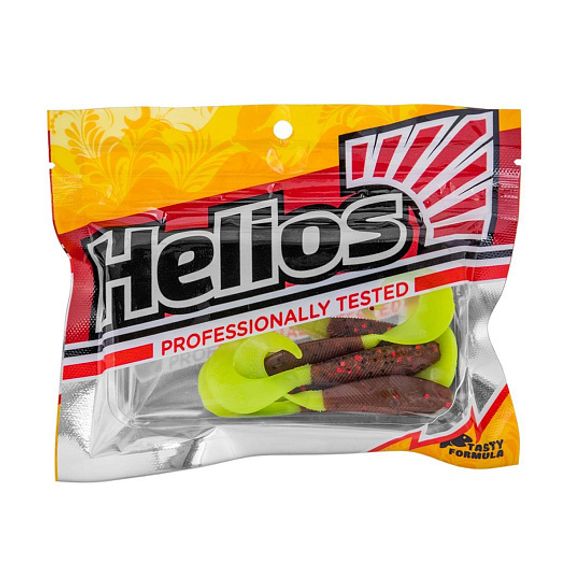 Твистер Hybrid 3,15&#39;/8,0 см Rusty Gold &amp; Lime 7шт. (HS-14-017) Helios