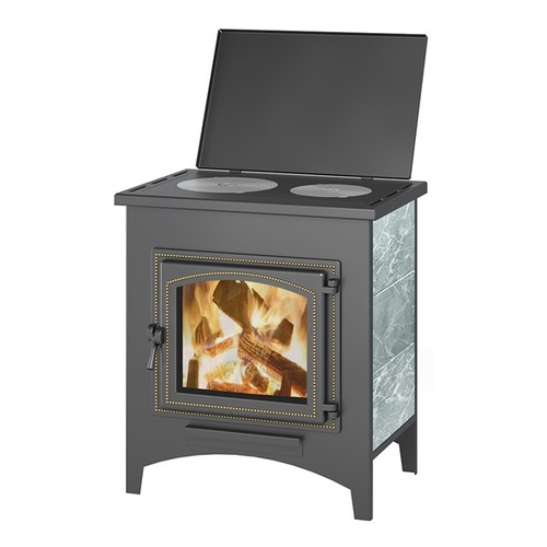 Печь-Камин ВЕЗУВИЙ ПК-04 (240) с плитой талькохлорит 12 кВт (200 м3) Ø115мм